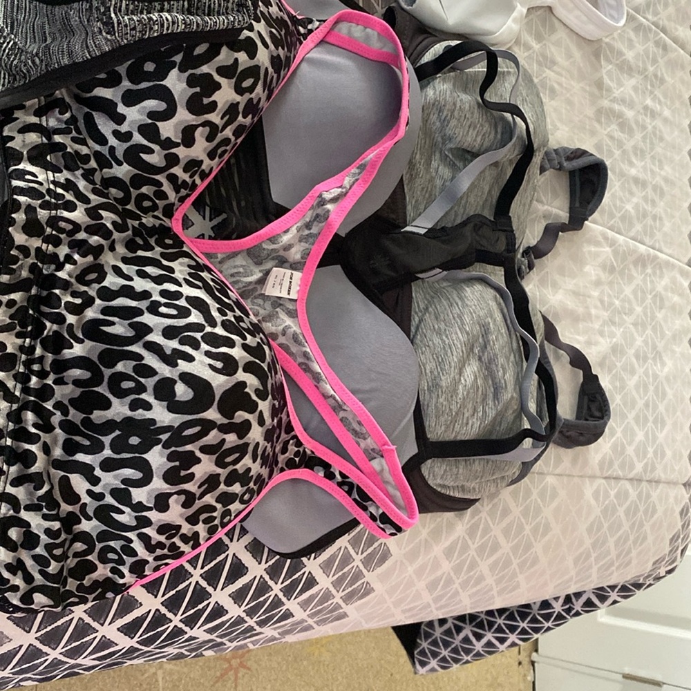 5-Sports bras and 3 under clothing sports bras